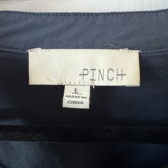 PINCH "All That You Love" Navy Smocked Cotton Blouse Size Large - Picture 7 of 10